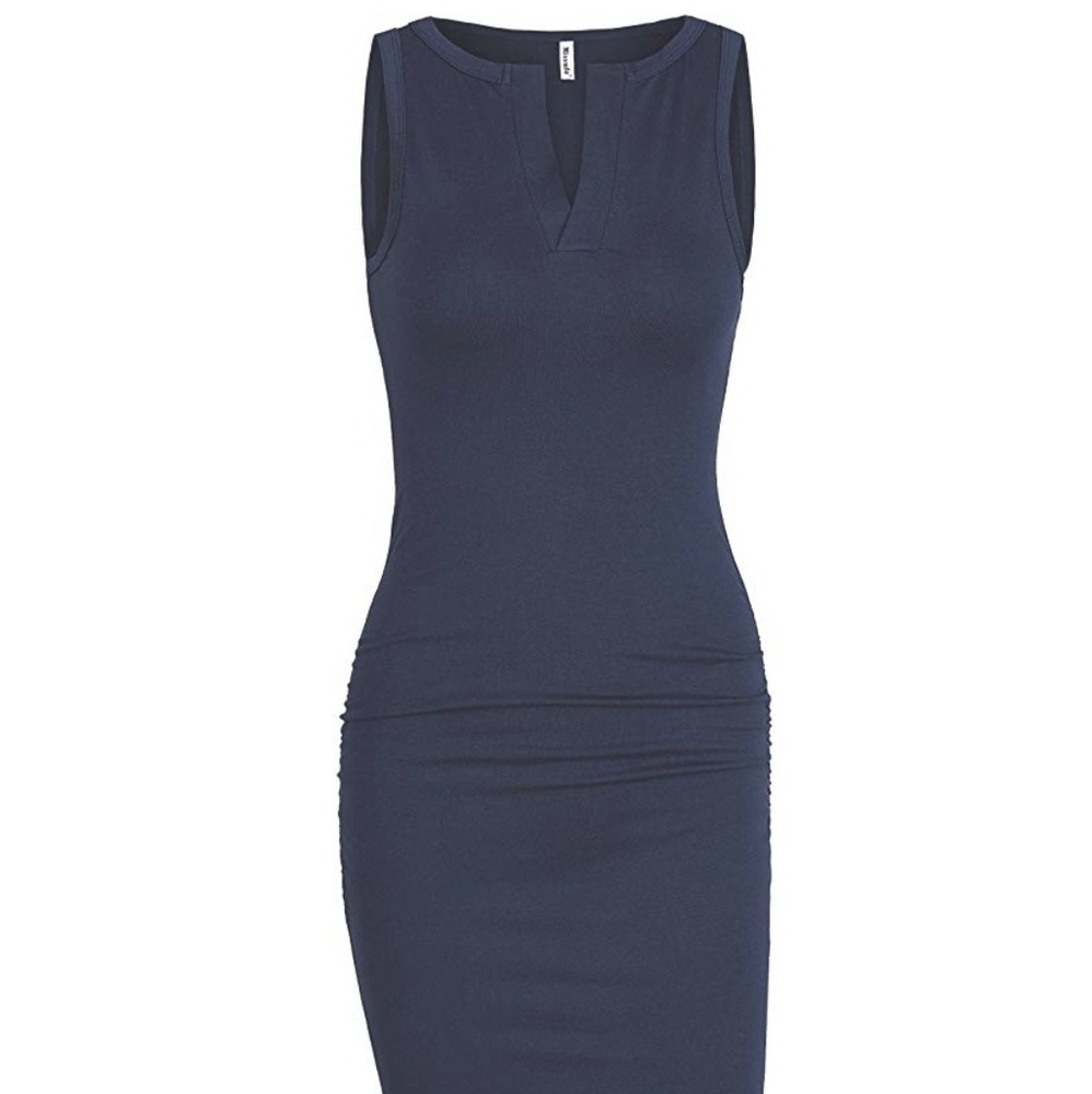 💙 Final Sale Sleeveless ruched summer dress NWOT